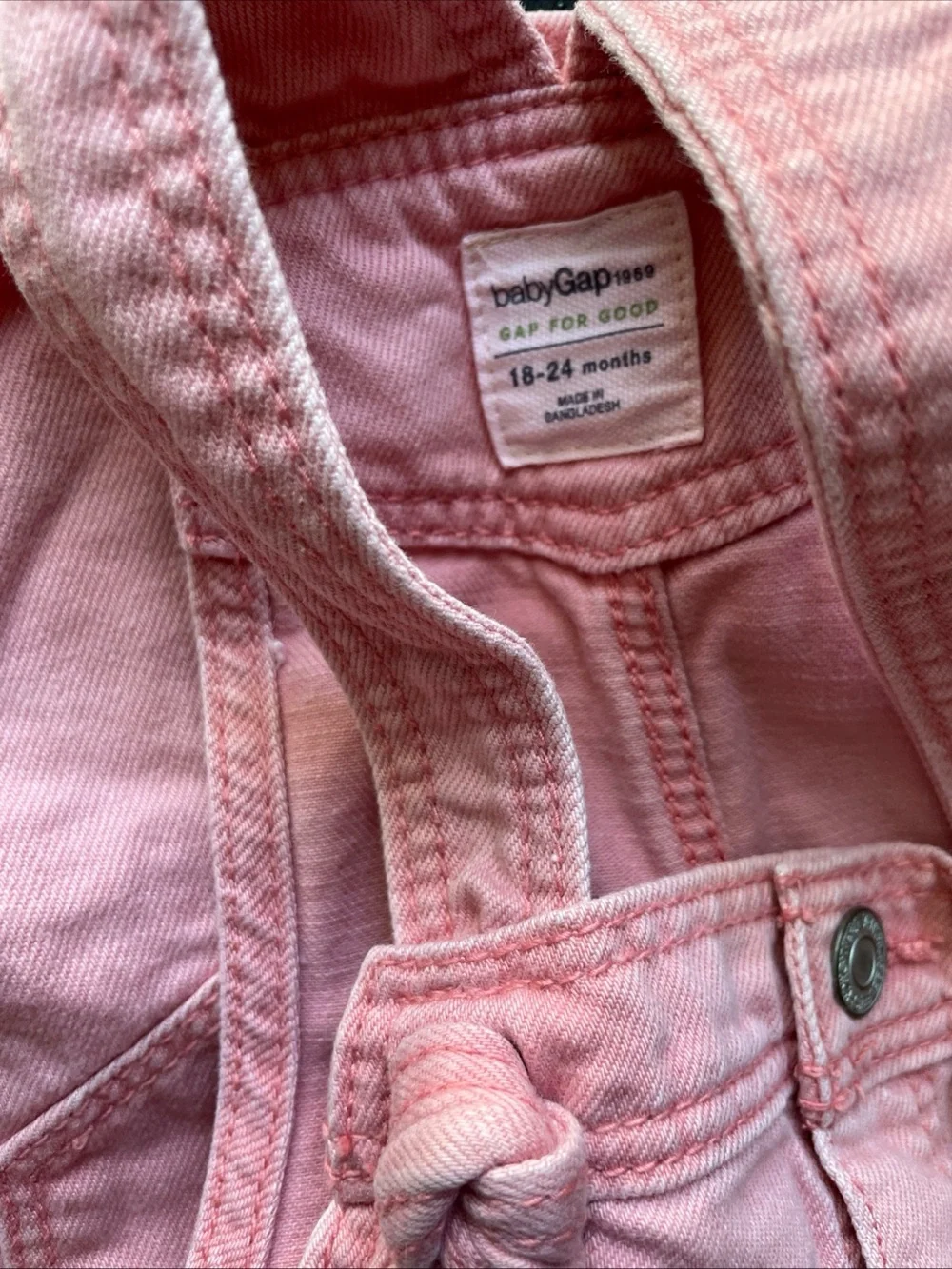 GAP Pink Denim Short Overalls for Kids